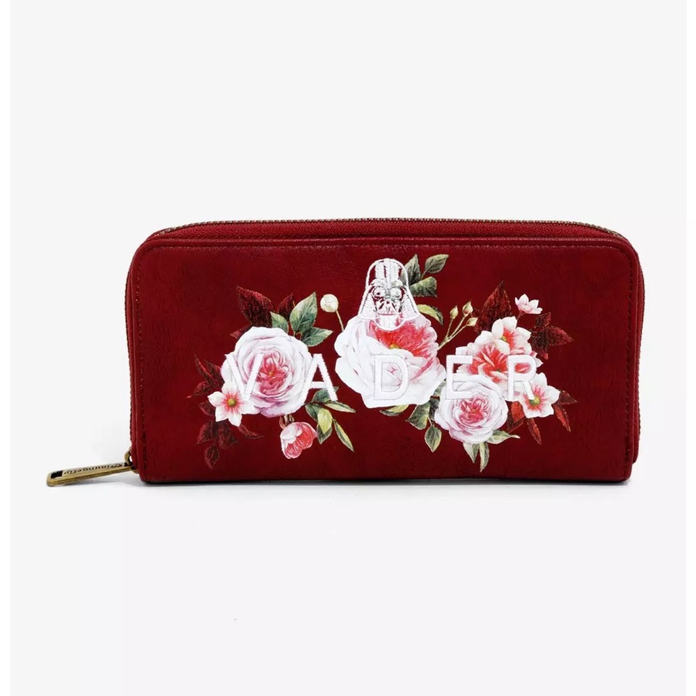 RARE Loungefly Star Wars Darth Vader Floral Zip Wallet - BoxLunch Exclusive